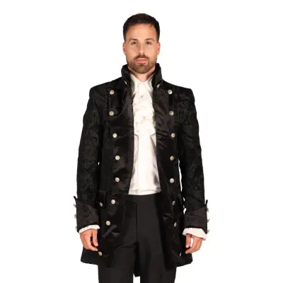Pirat Kappa Brocade Herr Svart Deluxe - Medium