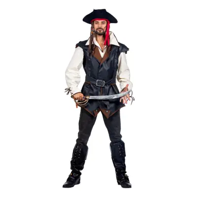 Piratjacka Deluxe Herr Maskeraddräkt - X-Large