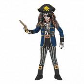Piratkapten Skelett Barn Maskeraddräkt - X-Large