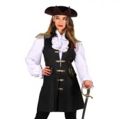 Piratväst Svart Dam Deluxe - X-Small