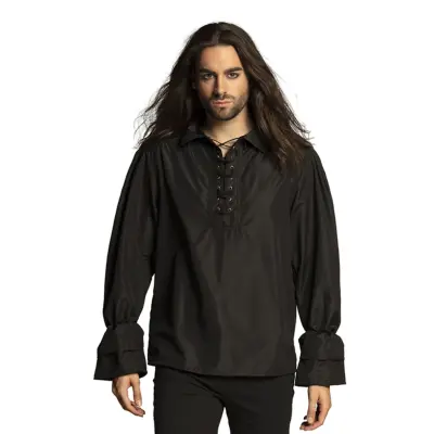 Piratskjorta Svart - XXL