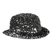 Plommonstop Paljetthatt Svart/Silver Deluxe - 58