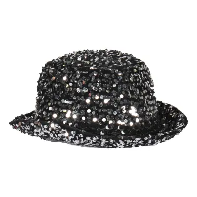 Plommonstop Paljetthatt Svart/Silver Deluxe - 58