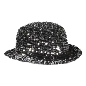 Plommonstop Paljetthatt Svart/Silver Deluxe - 60