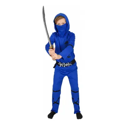 Power Ninja Blå Barn Maskeraddräkt - Medium