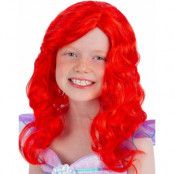 Röd Ariel-inspirerad havfrueperuk till barn
