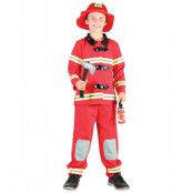Röd Brandkonstabel Kostymeset til Barn