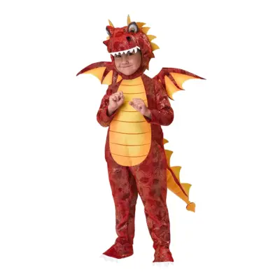 Röd Drake Barn Maskeraddräkt - 3-4 år