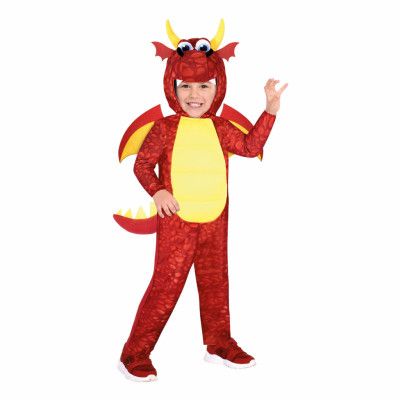 Röd Drake Barn Maskeraddräkt - Small