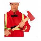 Röd yxa för brandman - 60 cm Kostymtillbehör