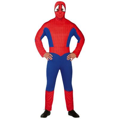 Röd/Blå Superhjälte Maskeraddräkt L