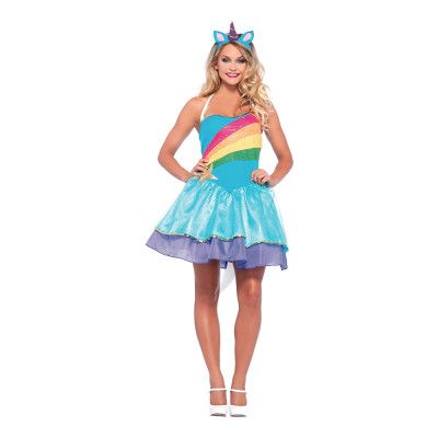 Rainbow Unicorn Maskeraddräkt - Small/Medium