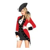 Red Rebel Pirate Dam Maskeraddräkt - Small