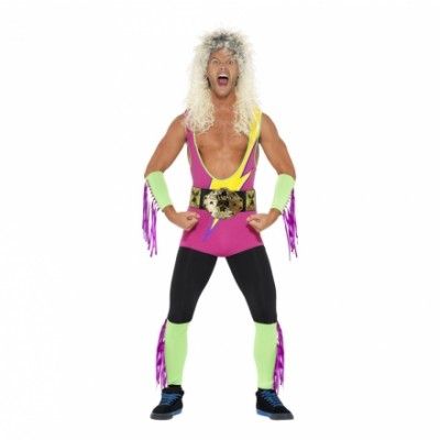 Retro Wrestler Maskeraddräkt - Medium
