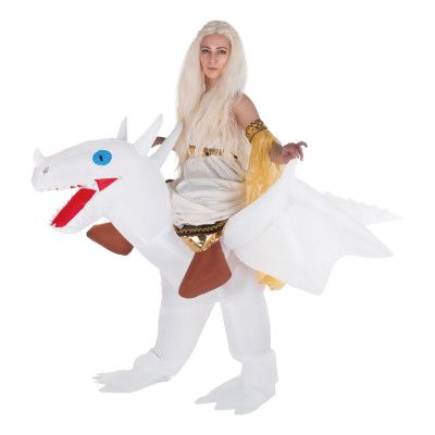 Ridande Drake Vit Maskeraddräkt - One size