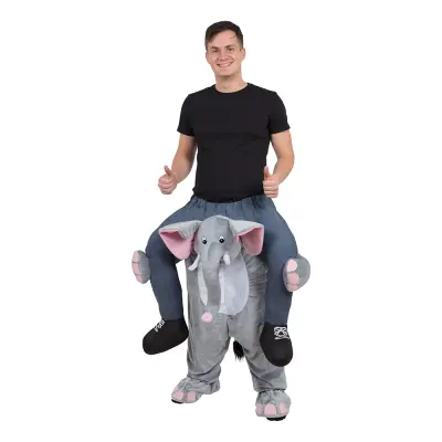 Ridande Elefant Maskeraddräkt - One size