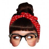 Rockabilly Tjej Pappmask - One size