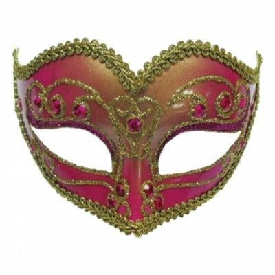 Rosa Maskeradbal Mask
