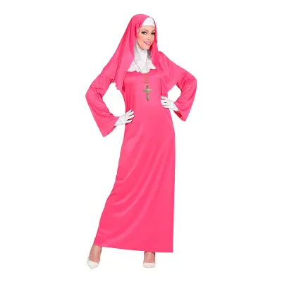 Rosa Nunna Maskeraddräkt - X-Small