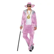 Rosa Pimp Maskeraddräkt - Medium