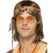 Runda Lennon/Hippieglasögon med Orange Glas