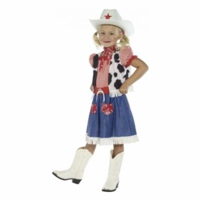 Söt Cowgirl Barn Maskeraddräkt - Small