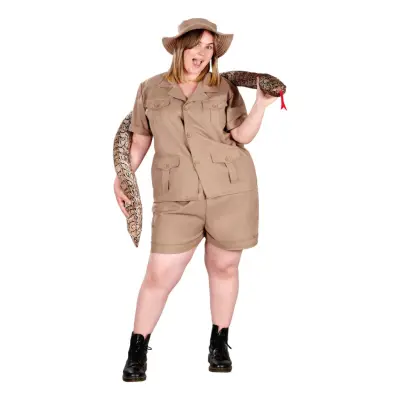 Safari Utforskare Plus-size Dam Maskeraddräkt - XX-Large