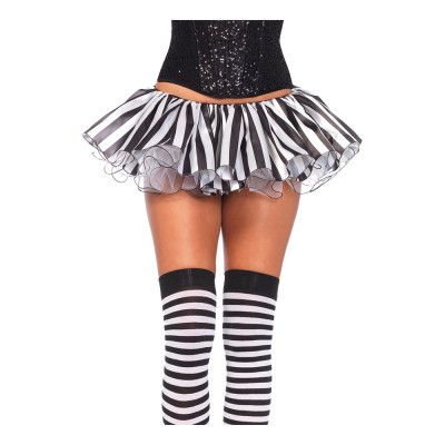 Satinkjol Svart/Vit Randig Deluxe