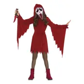 Scream Ghost Face Röd Barn Maskeraddräkt - Large
