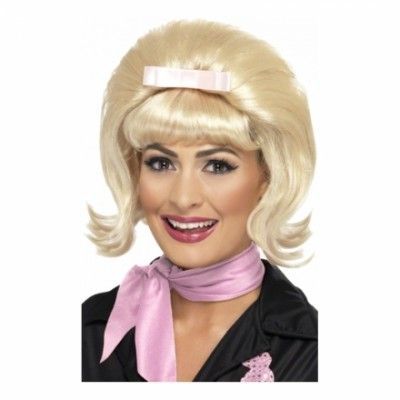 50-tals Blond Peruk med Rosett - One size