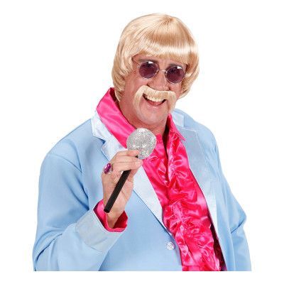 60-tals Musiker Blond Peruk med Mustasch - One size