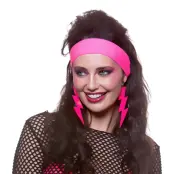 80-tals Örhängen Blixtar Neonrosa - 2-pack