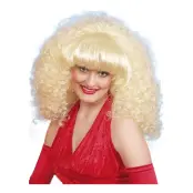 80-tals Blond Peruk med Lockar - One size