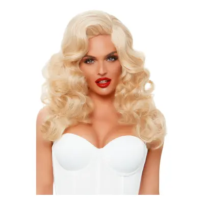 Blond Lång Lockig Deluxe Peruk - One size