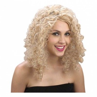 Blond Lockig Peruk - One size