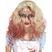 Blond och Blodig Zombie Alice Peruk