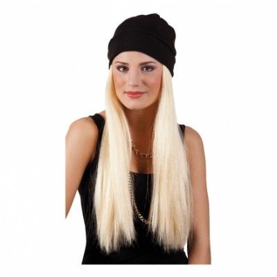 Britney Blond Peruk med Mössa