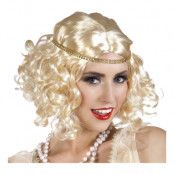 Flapper Blond med Pannband Peruk - One size