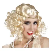 Flapper Blond med Pannband Peruk - One size