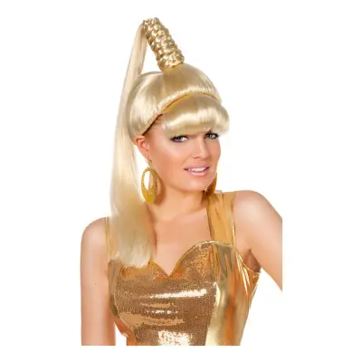 Gini Blond Peruk med Tofs - One size