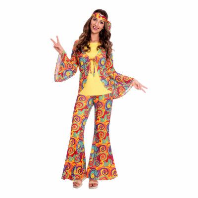 Hippie Kvinna Maskeraddräkt - Medium/Large