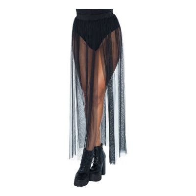 Kjol med Slits Lång Svart - Small/Medium