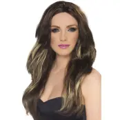Peruk Brun/Blond Vågig