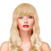 Peruk Långt Vågigt Hår - Blond