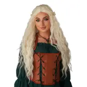 Renässans Dam Lång Blond Peruk - One size