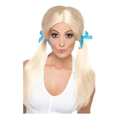 Skolflicka med Tofsar Blond Peruk - One size