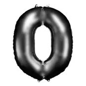 Sifferballong Svart Satin - Siffra 0