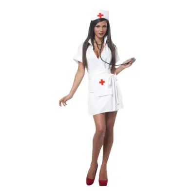 Sjuksköterska Vit Maskeraddräkt - Large