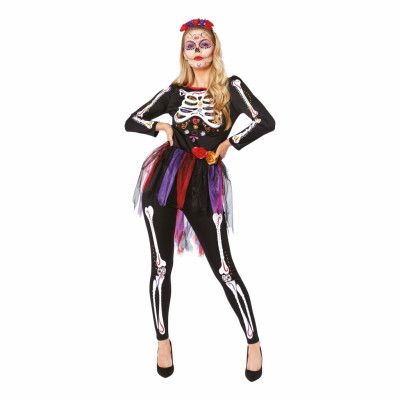 Skelett Dam Maskeraddräkt - X-Large