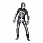 Skelett Jumpsuit Barn Maskeraddräkt - Large